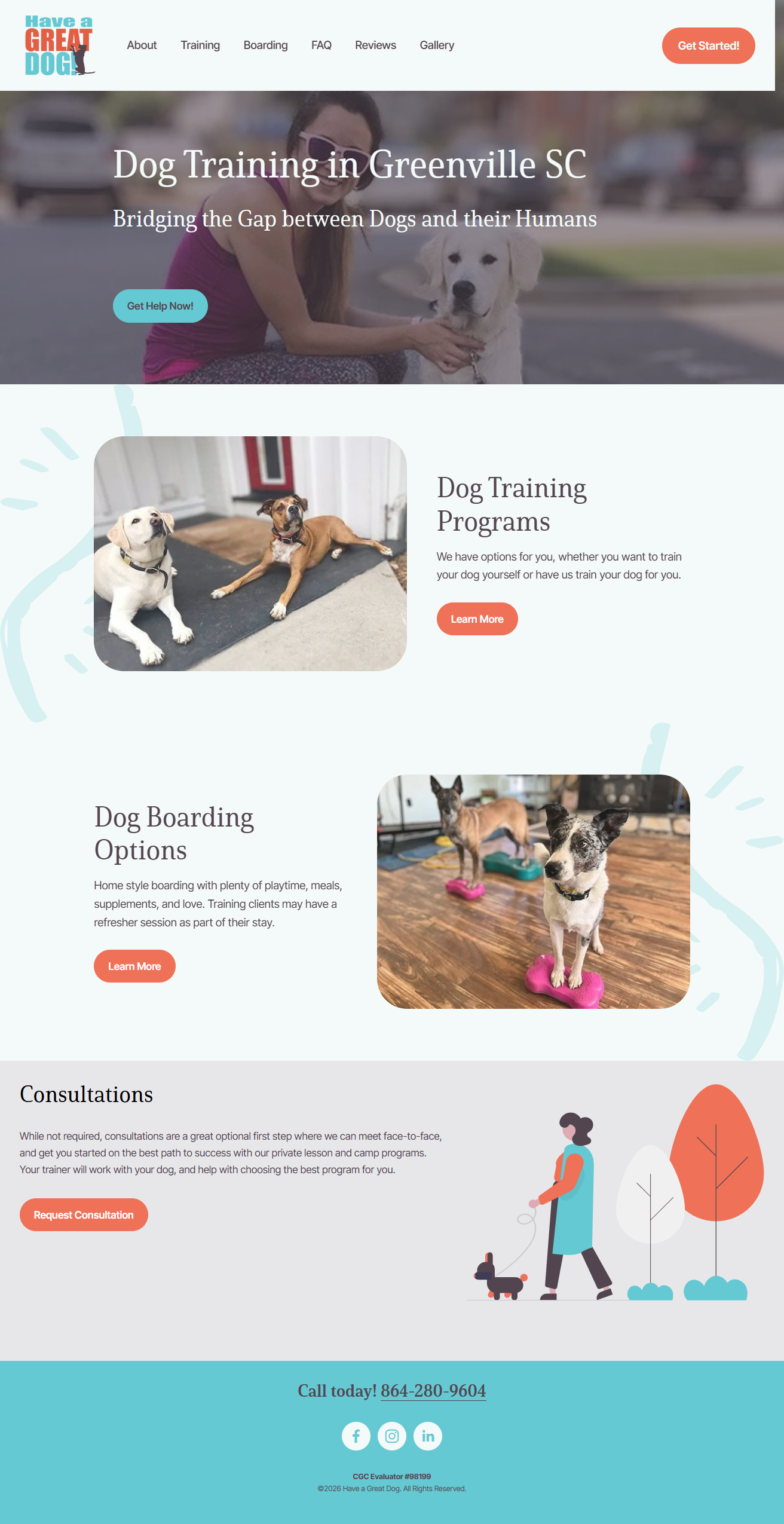 Have a Great Dog homepage screenshot